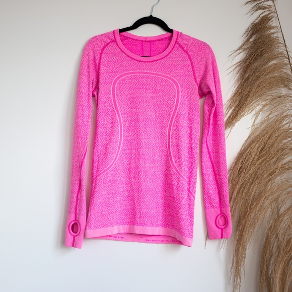 lululemon athletica Tops - Lululemon Swiftly Tech Long Sleeve Hot Pink